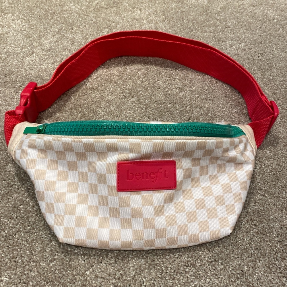Benefit Cosmetics Fanny Pack Crossbody Adjustable Multicolor NWOT